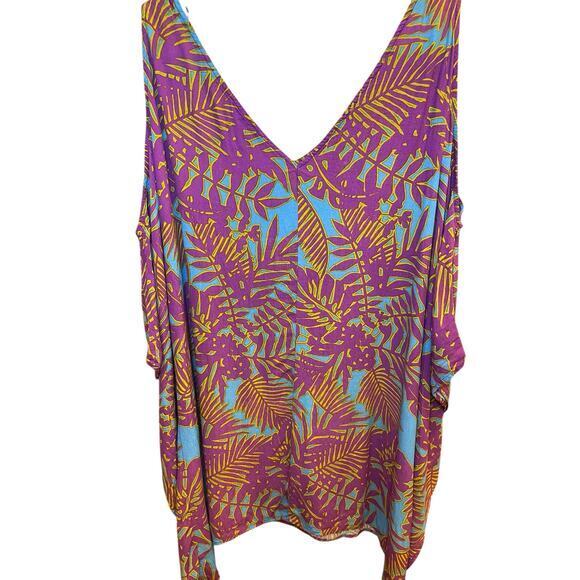 ASTR The Lable Women Large Muumuu Dress Cold Shoulder Tassels‎ Handkerchief Hem - Picture 7 of 11